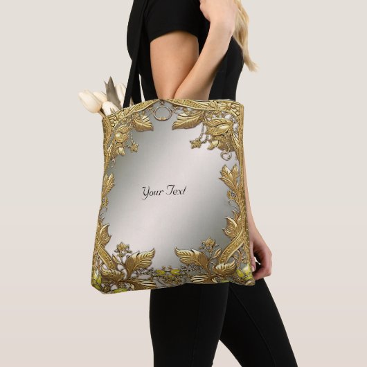 Elegante Gold Decorative Flora Tasche (Von Nahem)