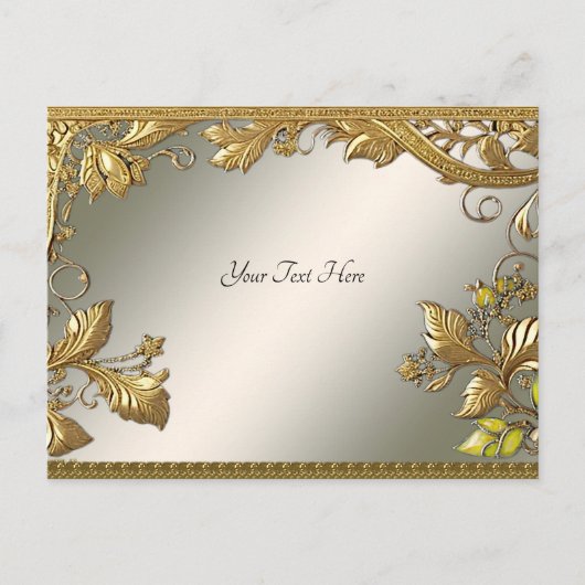 Elegante Gold Decorative Florenz Postkarte (Vorderseite)