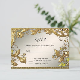 Elegante Gold Decorative, florierende RSVP-Karte RSVP Karte
