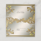 Elegante Gold Decorative Platzkarte (Außenseite Aufgefaltet)