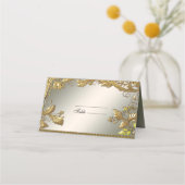 Elegante Gold Decorative Platzkarte (Vorderseite)