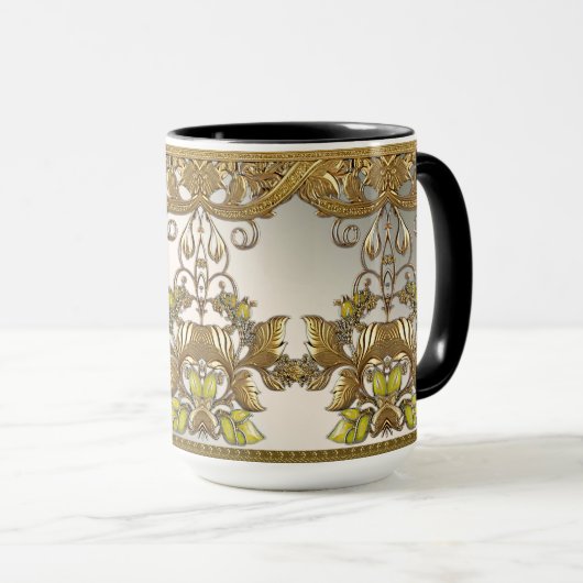 Elegante Gold Decorative Tasse (VorderseiteRechts)