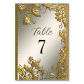 Elegante Gold Decorative Tischnummer (Rückseite)