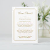 Elegante Gold Deko Wedding Guest Details Begleitkarte (Stehend Vorderseite)