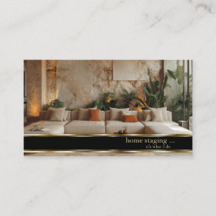 Elegante Gold-Dekorateur-Home-Staging Visitenkarte