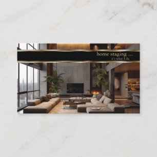 Elegante Gold-Dekorateur-Home-Staging Visitenkarte