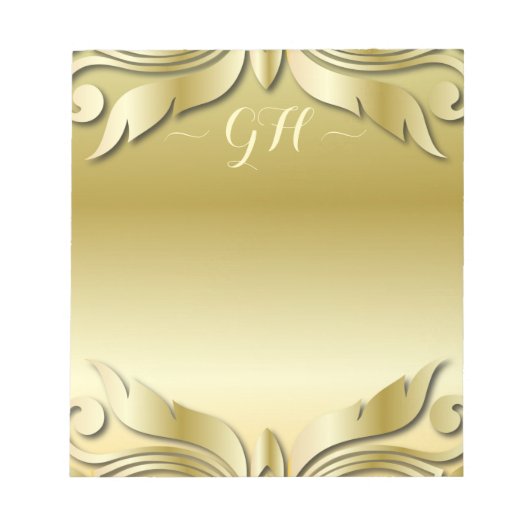 Elegante Gold Dekorative Vintage Ornamentik Notizblock (Vorderseite)