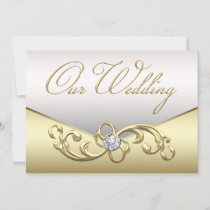 Elegante Gold-Diamant-Swirbel-Hochzeitseinladung Einladung
