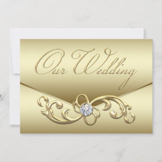 Elegante Gold-Diamant-Swirls Goldene Hochzeit Einladung
