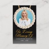 Elegante Gold Diamonds Foto Beerdigungskarte Visitenkarte (Vorderseite)