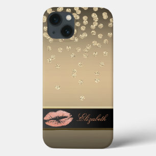 Elegante Gold Diamonds - Glitterie Lippen Case-Mate iPhone Hülle