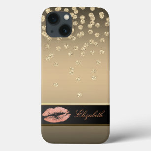 Elegante Gold Diamonds - Glitterie Lippen Case-Mate iPhone Hülle