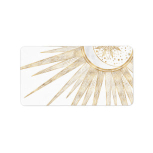 Elegante Gold Doodles - Der Monte Mandala Adressaufkleber