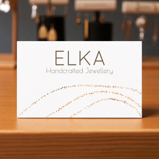 Elegante Gold Dots Designer Business Card Visitenkarte