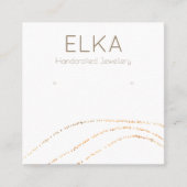 Elegante Gold Dots Square Earring Display Card Quadratische Visitenkarte (Vorderseite)