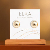 Elegante Gold Dots Square Earring Display Card Quadratische Visitenkarte
