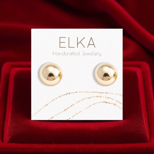 Elegante Gold Dots Square Earring Display Card Quadratische Visitenkarte