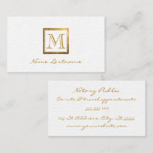 Elegante Gold Double Frame Monogram Notary Public