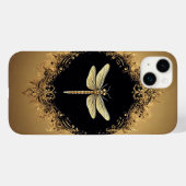 Elegante Gold Dragonfly-Illustration Case-Mate iPhone Hülle (Rückseite (Horizontal))