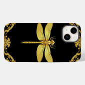 Elegante Gold Dragonfly-Illustration Case-Mate iPhone Hülle (Rückseite (Horizontal))