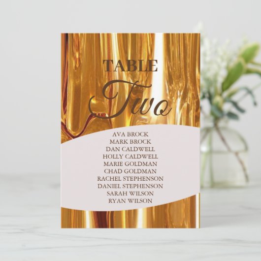 Elegante Gold Drippings Tabelle 2 Zwei Sitzkarten Einladung (Stehend Vorderseite)
