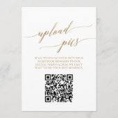 Elegante Gold druckbare Tischnummer Foto QR Code (Rückseite)