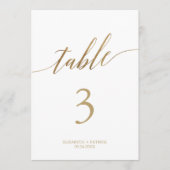 Elegante Gold druckbare Tischnummer Foto QR Code (Vorderseite)