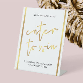 Elegante Gold Effect Business Raffle zum Gewinnen Sockelschild