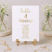 Elegante Gold-Effekt-Tischnummer 4 Seating Chart Einladung