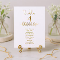 Elegante Gold-Effekt-Tischnummer 4 Seating Chart