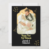 Elegante Gold Eid Foto Grußkarte Einladung (Vorderseite)