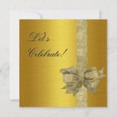 Elegante Gold Einladung mit Bow (Vorderseite)