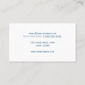 Elegante Gold Elephant Classic Blue Beruflich Visitenkarte (Rückseite)