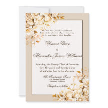 Elegante Gold & Elfenbeinflora feierliche Hochzeit