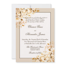 Elegante Gold & Elfenbeinflora feierliche Hochzeit