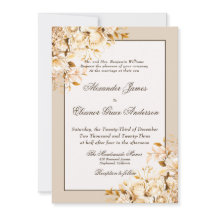 Elegante Gold & Elfenbeinflora feierliche Hochzeit