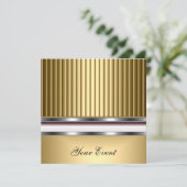 Elegante Gold Event-Party Einladung (Stehend Vorderseite)