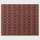 Elegante Gold Fairy Lights Rustikales Rotes Weihna Geschenkpapier (Flach)