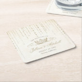 Elegante Gold Fairytale Crown Wedding Rechteckiger Pappuntersetzer (angewinkelt)