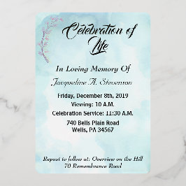 Elegante Gold Feier zum Leben Folieneinladung