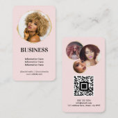 Elegante Gold Feminin Beauty Social Media Pink Visitenkarte (Vorne/Hinten)