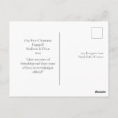 Elegante Gold Fern Rahmen Grün unsere ersten Weihn Postkarte (Rückseite)