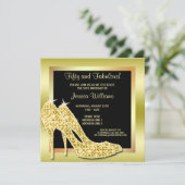 Elegante Gold Fifty & Fabulous Geburtstagsparty Einladung (Stehend Vorderseite)