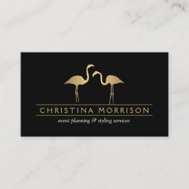 Elegante Gold Flamingos Event Planner Business Car Visitenkarte