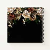 Elegante Gold Floral auf Schwarz Personalisiert Notizblock (Rückseite)