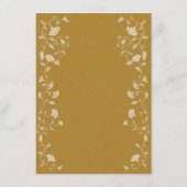 Elegante Gold Floral Chapter Hochzeitskarte Beilag Begleitkarte (Rückseite)