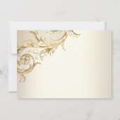 Elegante Gold Floral Damask Script-Trauzeugin Einladung (Rückseite)