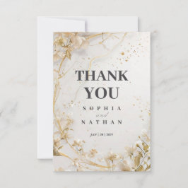 Elegante Gold Floral Dankeschön Karte
