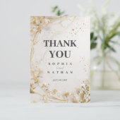 Elegante Gold Floral Dankeschön Karte (Stehend Vorderseite)