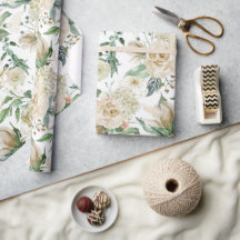 Elegante Gold Floral Etching Creme Aquarell Rose